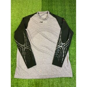 Bauer Vapor Ice Hockey Base Layer Shirt Mens Large Grey Black Long Sleeve